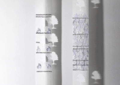 2 NY and the pear tree, mylar, China ink, neocolor,16 X 350 cm