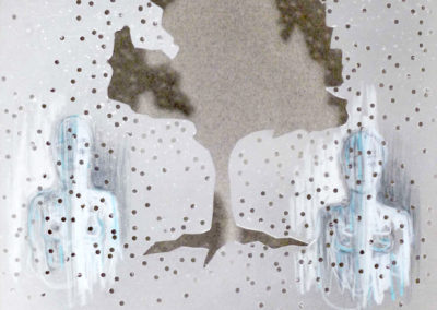 4 NY and the pear tree, mylar, China ink, neocolor,16 X 350 cm