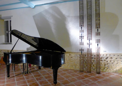 8 Nil bleu, links for rebar, colored acrylic plaster, 3m50, for a private music room, France*